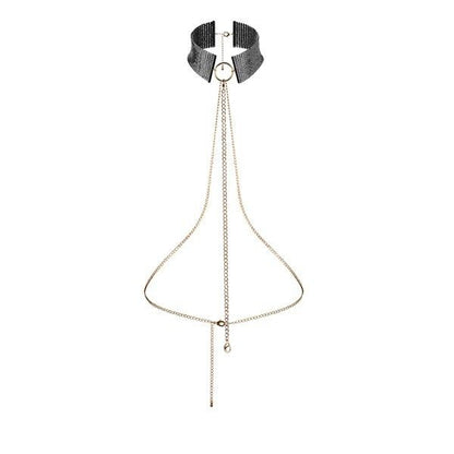 Colar metálico BIJOUX Désir Métallique ajustável, ideal para bondage e acessório sensual.