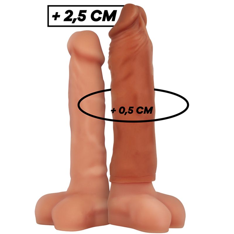 Extensão de Pénis VirilXL V5 Marrom de Silicone Líquido