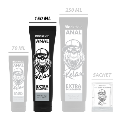 BLACK HOLE Gel Dilatador Anal e Relaxante 150 ml, embalagem do produto
