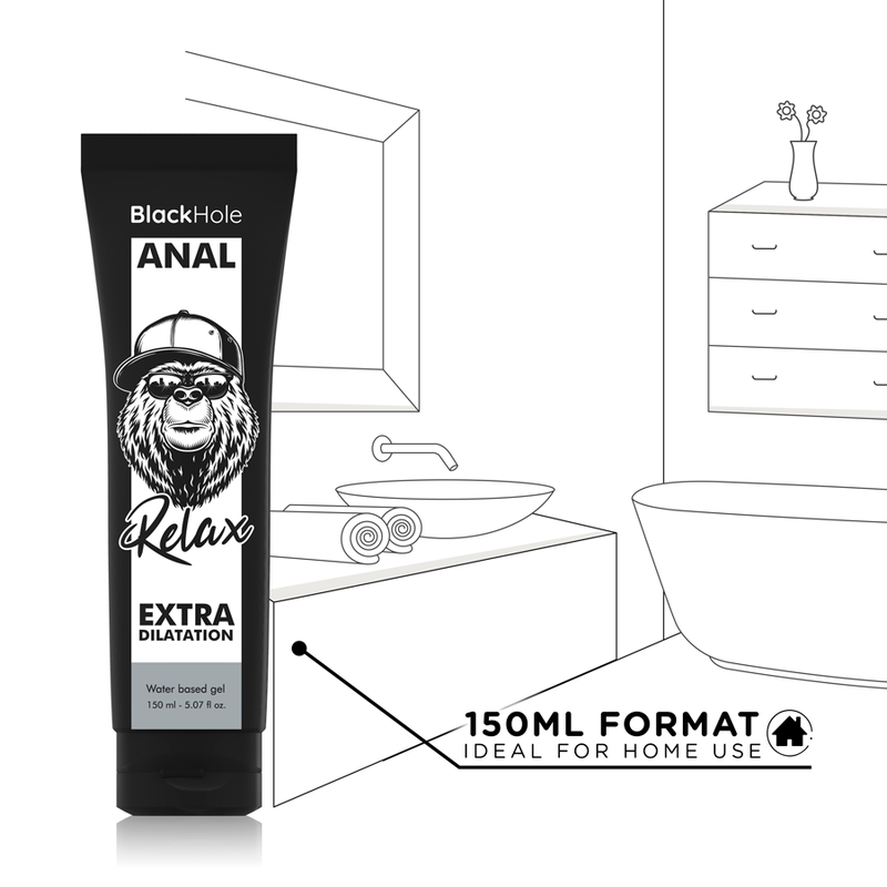 BLACK HOLE Gel Dilatador Anal e Relaxante 150 ml, embalagem do produto