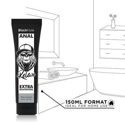 BLACK HOLE Gel Dilatador Anal e Relaxante 150 ml, embalagem do produto