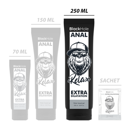 BLACK HOLE Gel Lubrificante Anal Dilatador e Relaxante 250 ML para sexo anal confortável.
