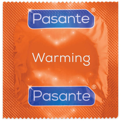 Preservativos PASANTE com efeito aquecimento e textura ranhurada, embalagem de 144 unidades