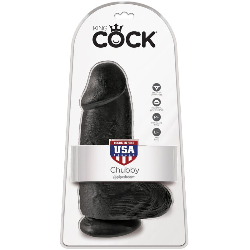 Dildo Realista King Cock Gordinho 23 cm Preto