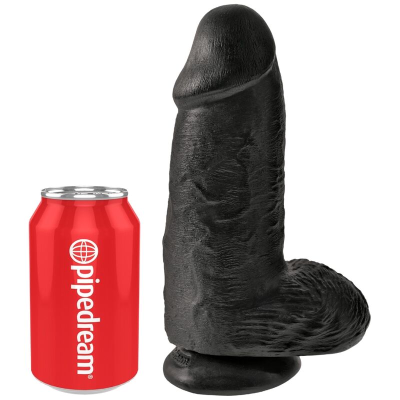 Dildo Realista King Cock Gordinho 23 cm Preto