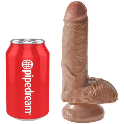 Dildo Realístico com Bolas 13.2 cm Caramelo