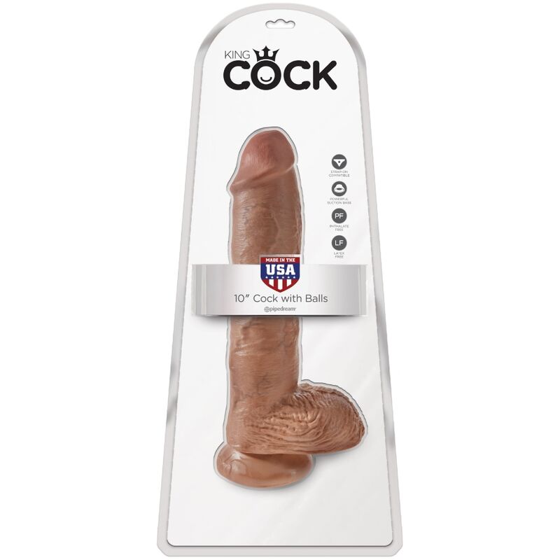 Dildo Realístico com Bolas 19.8 cm Caramelo
