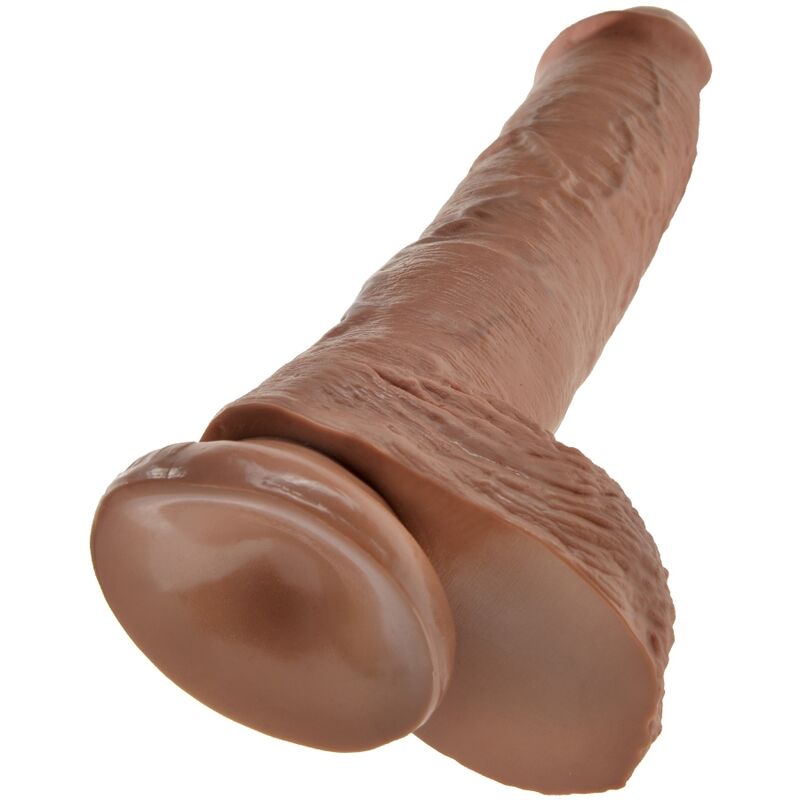 Dildo Realístico com Bolas 19.8 cm Caramelo