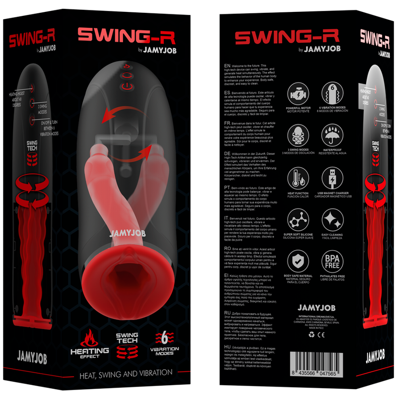 Masturbador Masculino JAMYJOB SWING-R com aquecimento e vibração.