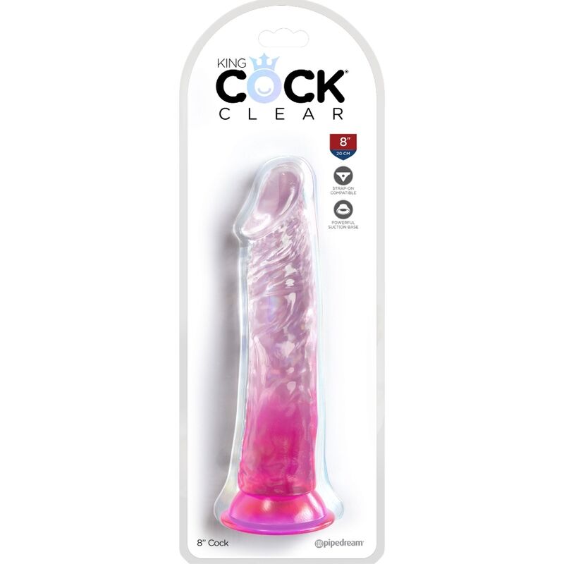Dildo Clear Pênis Realístico 19.7 cm Rosa