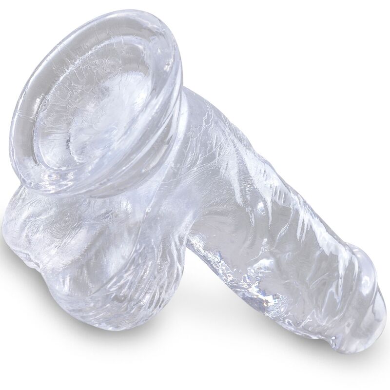 Dildo Realístico Clear com Bolas 10.1 cm Transparente