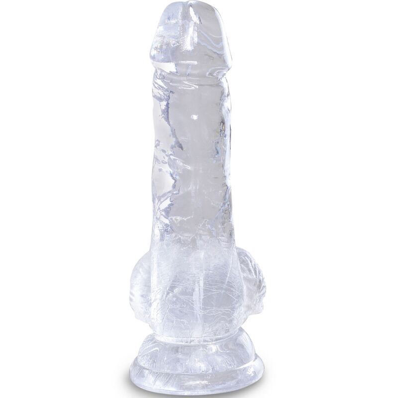 Dildo Realístico Clear com Bolas 10.1 cm Transparente