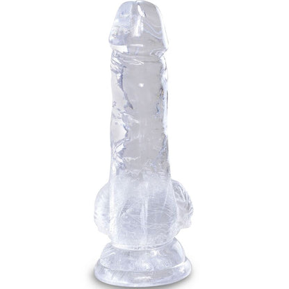 Dildo Realístico Clear com Bolas 10.1 cm Transparente