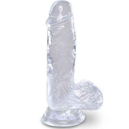 Dildo Realístico Clear com Bolas 10.1 cm Transparente