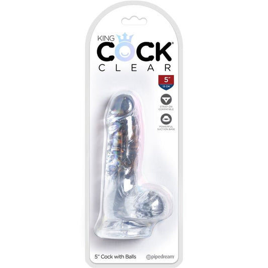 Dildo Realístico Clear com Bolas 10.1 cm Transparente