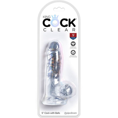 Dildo Realístico Clear com Bolas 10.1 cm Transparente
