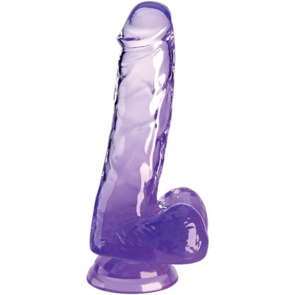 Dildo Realista Clear Pênis com Bolas 13.5 cm Roxo