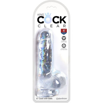 Dildo Realista com Bolas Transparente 13.5 cm
