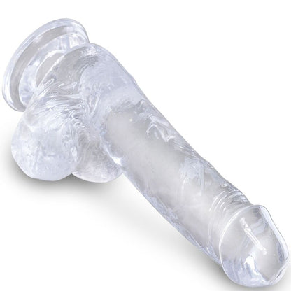 Dildo Realista com Bolas Transparente 13.5 cm