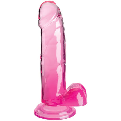 Dildo Realista Clear com Bolas 15.2 cm Rosa