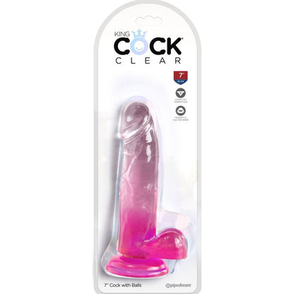 Dildo Realista Clear com Bolas 15.2 cm Rosa