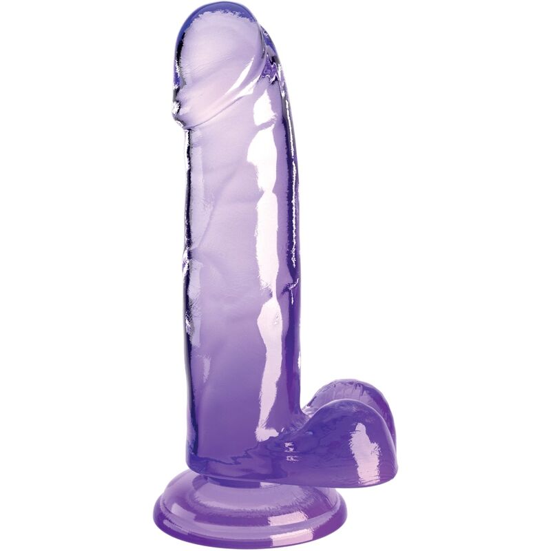 Dildo Realista Clear com Bolas 15.2 cm Roxo