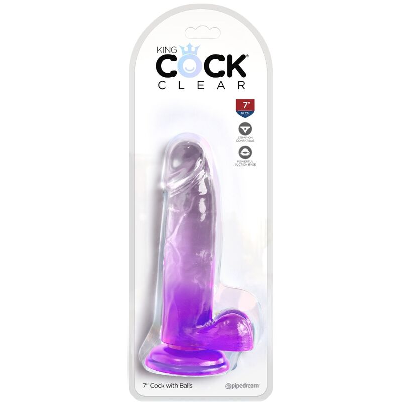 Dildo Realista Clear com Bolas 15.2 cm Roxo