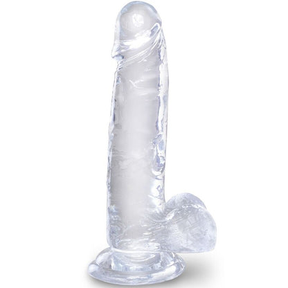 Pénis Realista Transparente com Bolas, 15.2 cm