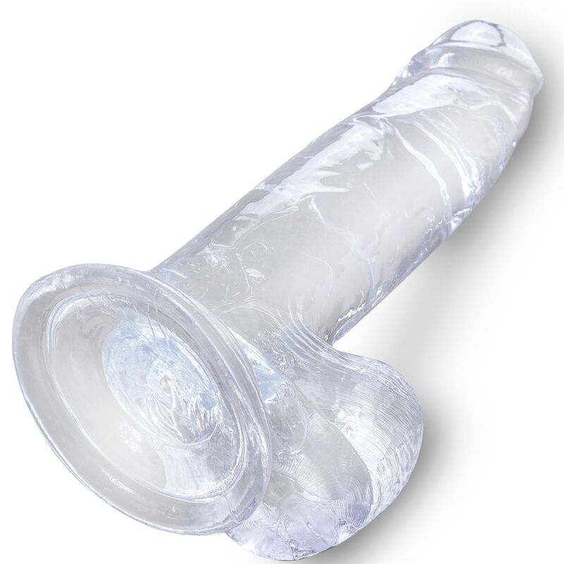 Pénis Realista Transparente com Bolas, 15.2 cm