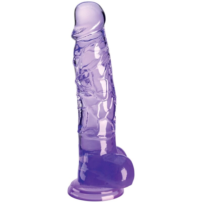 Dildo Realístico Transparente com Bolas 16.5 cm Roxo