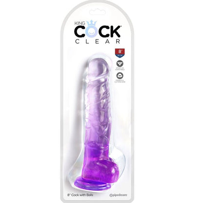 Dildo Realístico Transparente com Bolas 16.5 cm Roxo