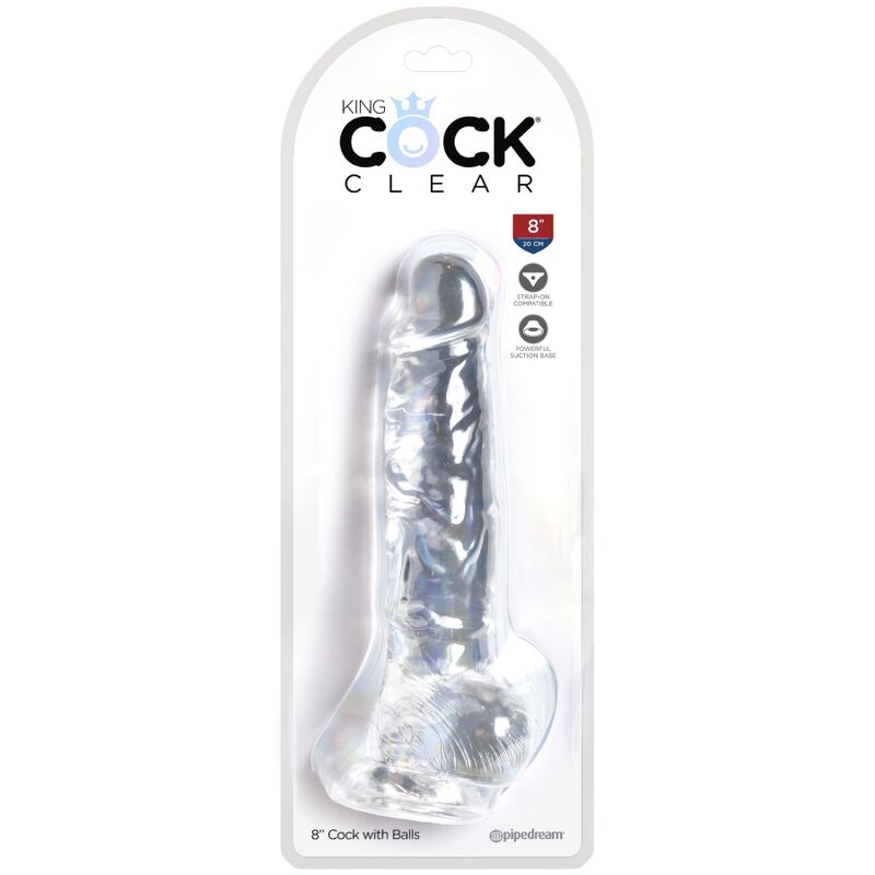 Pênis Realístico Clear com Bolas 16.5 cm Transparente