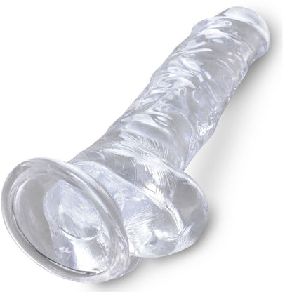 Pênis Realístico Clear com Bolas 16.5 cm Transparente