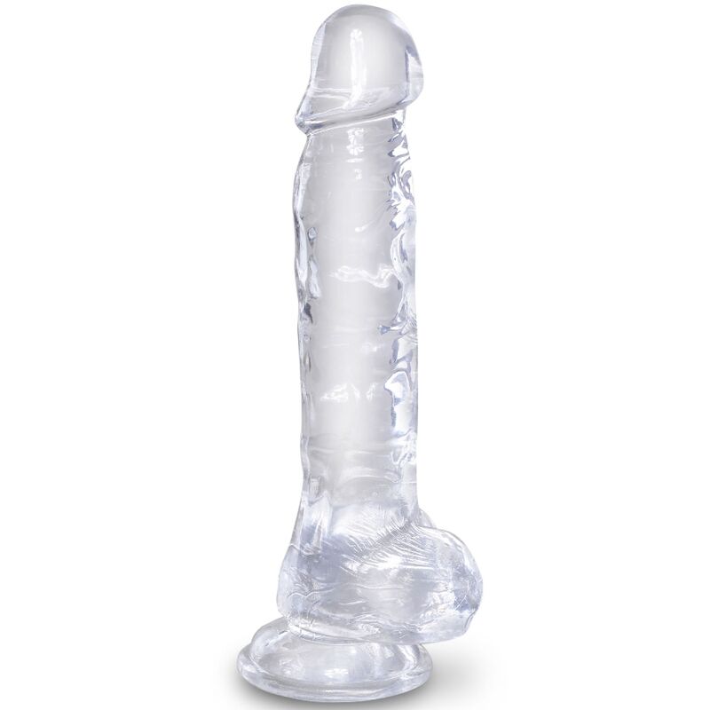 Pênis Realístico Clear com Bolas 16.5 cm Transparente