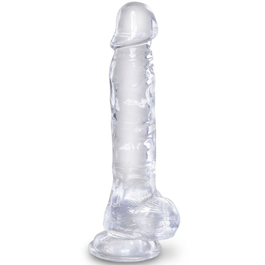 Pênis Realístico Clear com Bolas 16.5 cm Transparente