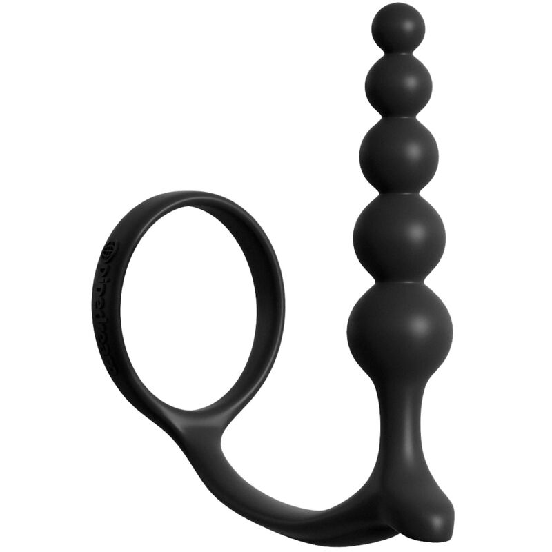 Close-up of the ANAL FANTASY ELITE COLLECTION Ass-Gasm Cockring Bolas Anais, highlighting its silicone texture and beaded design.
