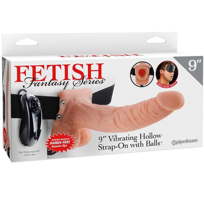 Arnês vibratório FETISH FANTASY SERIES com pénis realista de 23cm e controle remoto.