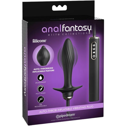 Close-up of the Anal Fantasy Elite Collection Plug Vibratório Inflável Auto-Throb showing its texture and features.