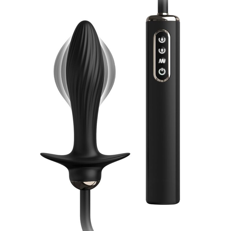 Close-up of the Anal Fantasy Elite Collection Plug Vibratório Inflável Auto-Throb showing its texture and features.