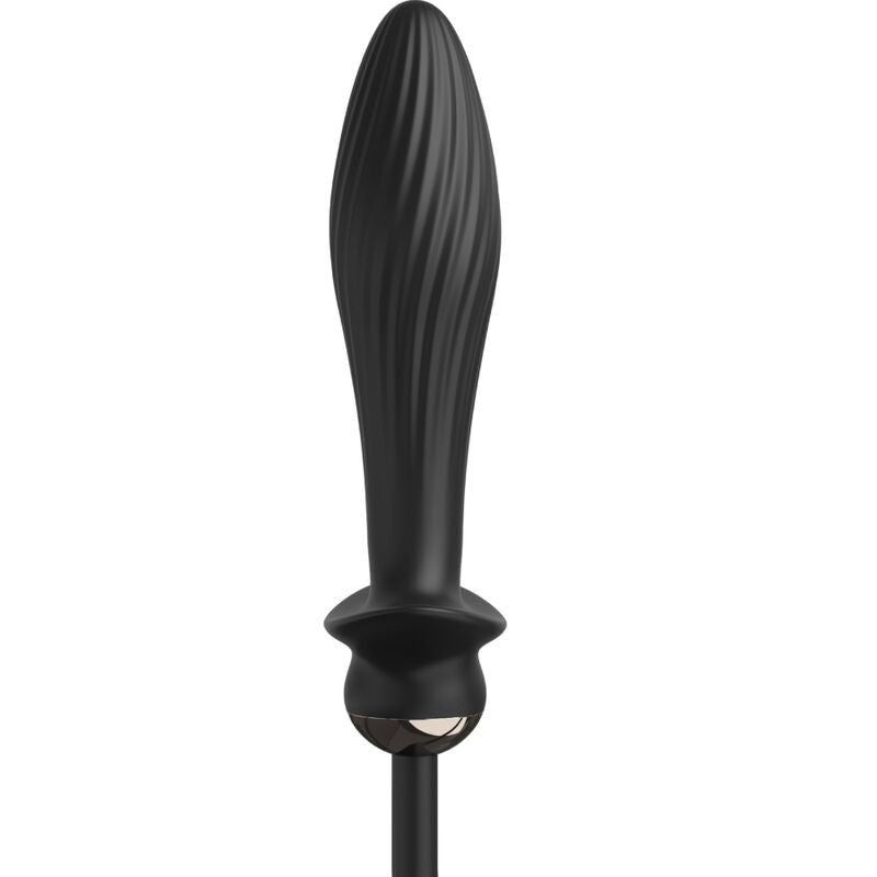 Close-up of the Anal Fantasy Elite Collection Plug Vibratório Inflável Auto-Throb showing its texture and features.