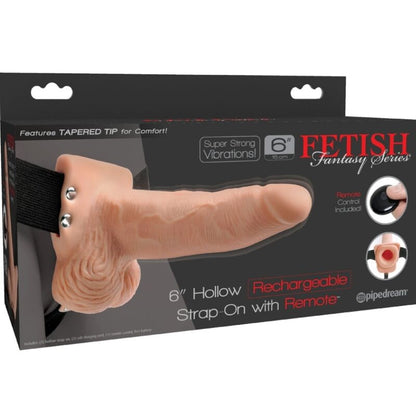 Arnês Fetish Fantasy Series com pénis realista de 15cm, vibrador recarregável e controle remoto.