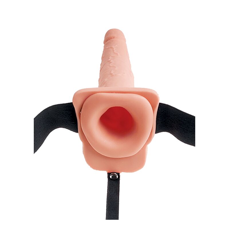 Close-up of the FETISH FANTASY SERIES Arnês Ajustável Pénis Realístico com Bolas Squirting 19cm, showing its texture and features.