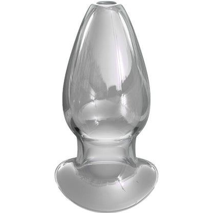 Close-up do Dilatador Anal Gaper de Cristal Elite Collection L da Pipedream Products, mostrando seu material liso e design ergonômico.