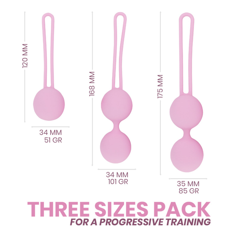 Conjunto de treinadores de assoalho pélvico INTIMICHIC Pelvis Health II - 3 Peças para exercícios de Kegel.