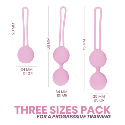 Conjunto de treinadores de assoalho pélvico INTIMICHIC Pelvis Health II - 3 Peças para exercícios de Kegel.