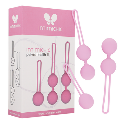 Conjunto de treinadores de assoalho pélvico INTIMICHIC Pelvis Health II - 3 Peças para exercícios de Kegel.
