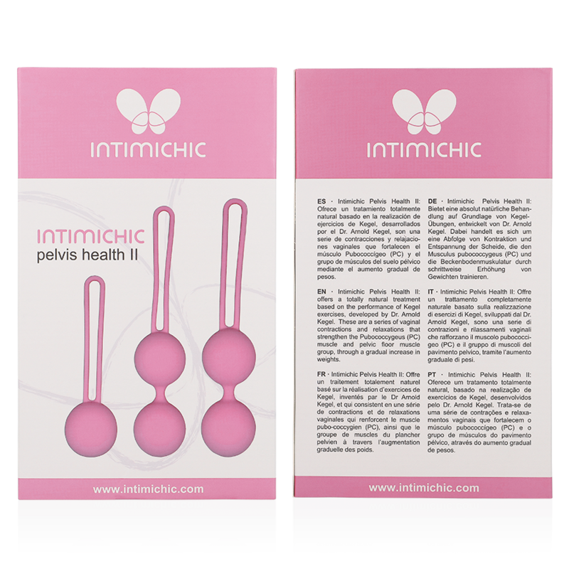 Conjunto de treinadores de assoalho pélvico INTIMICHIC Pelvis Health II - 3 Peças para exercícios de Kegel.