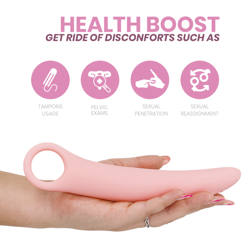 Conjunto INTIMICHIC de 5 dilatadores vaginais de silicone médico para conforto e reabilitação.