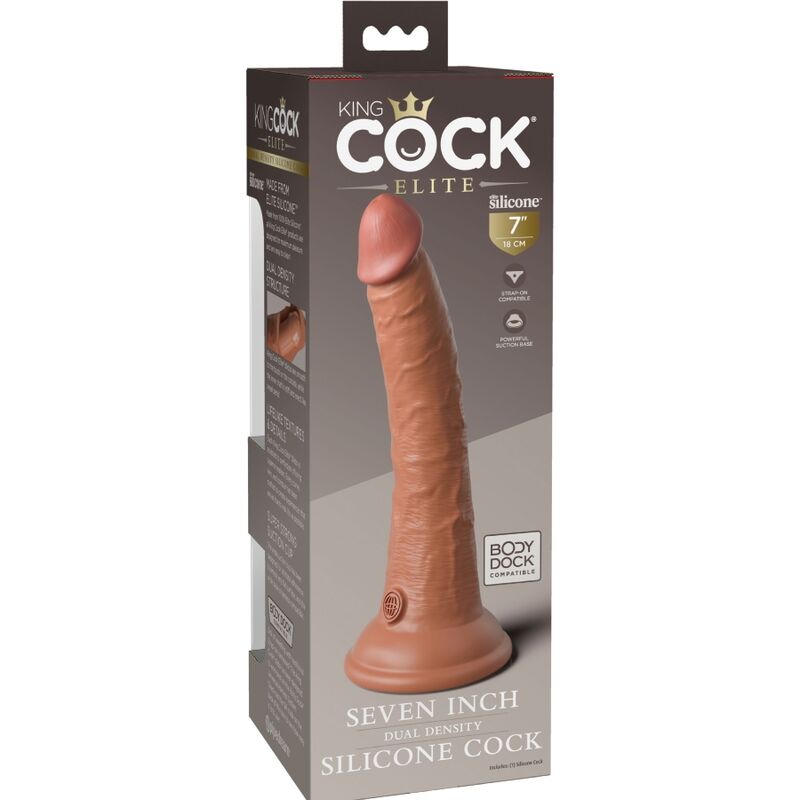Dildo Realístico Elite de Silicone 17.8 cm Caramelo