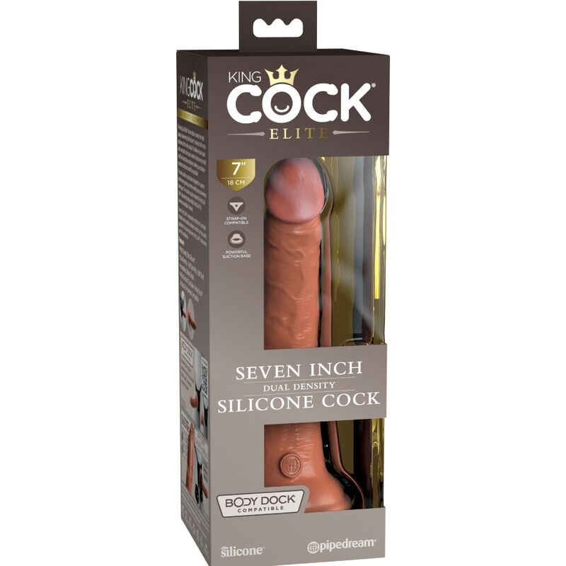 Dildo Realístico Elite de Silicone 17.8 cm Caramelo